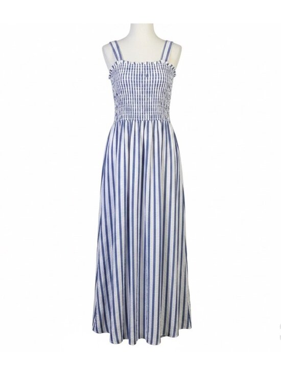 Everlane Dresses & Skirts - Everlane Womens White & Blue Cotton Striped Sleeveless Maxi Dress Organic Size S
